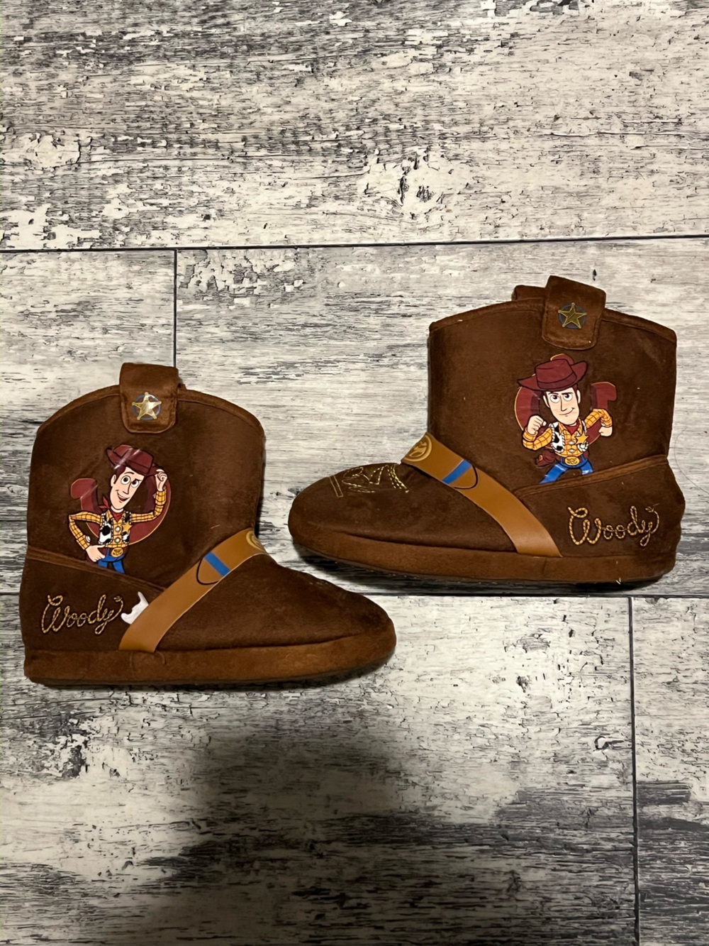 Disney Woody Brown Kids' Cowboy Boot Slippers